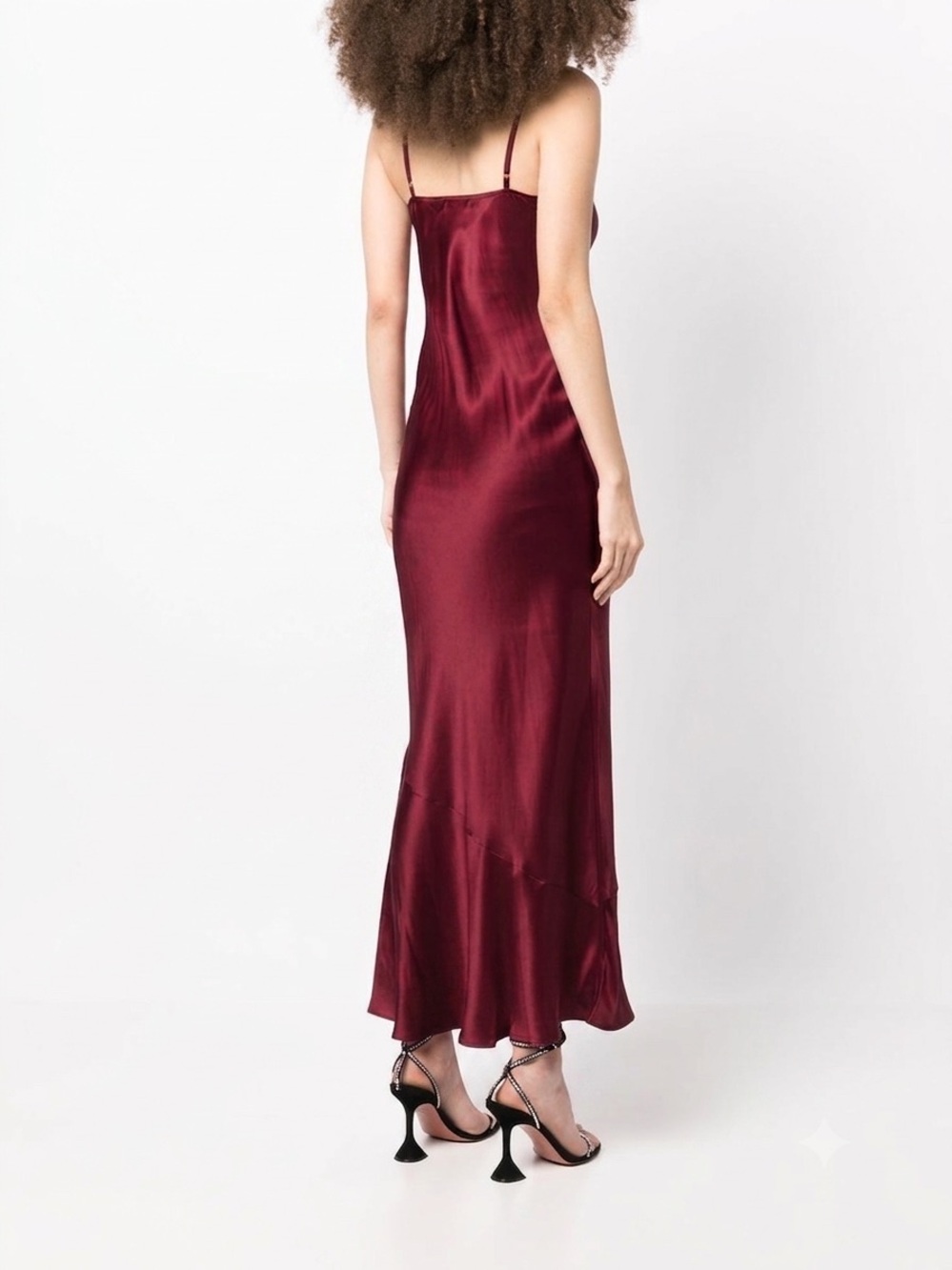 NEW REFORMATION Parma Silk Burgundy Red Slip Dress, wedding guest max dress - Picture 4 of 14